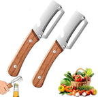 Premium Vegetable Peeler with Wooden Handle and Bottle
