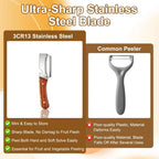 Premium Vegetable Peeler with Wooden Handle and Bottle