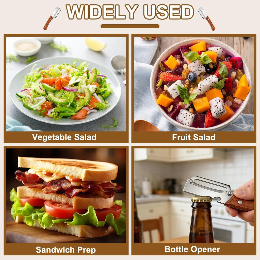 Premium Vegetable Peeler with Wooden Handle and Bottle
